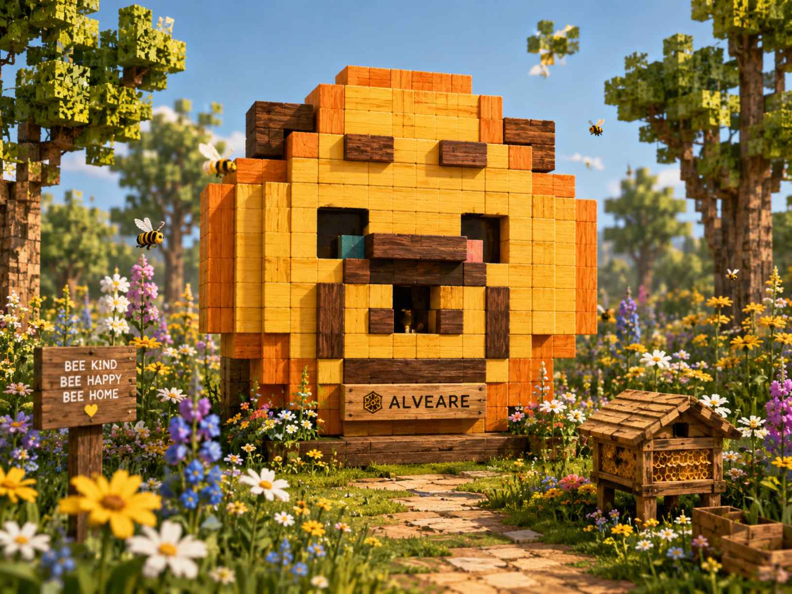 Render of the ApeTerra Bear artistic hive
