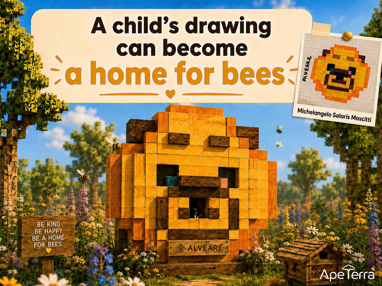A child’s drawing can become a home for bees