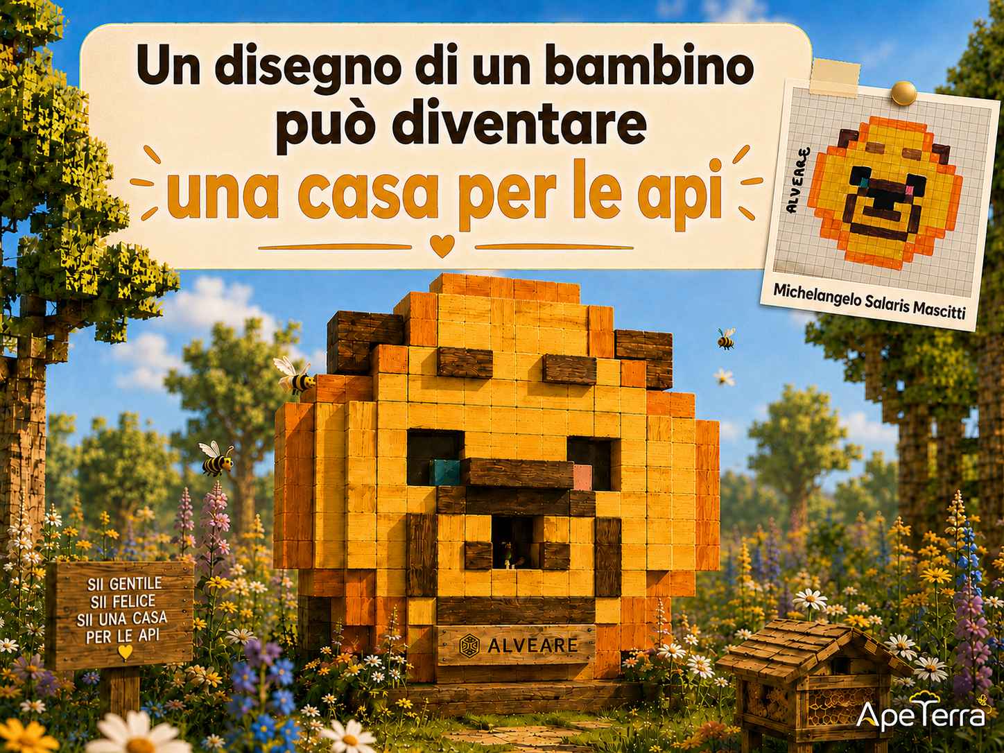 Un disegno di un bambino può diventare una casa per le api