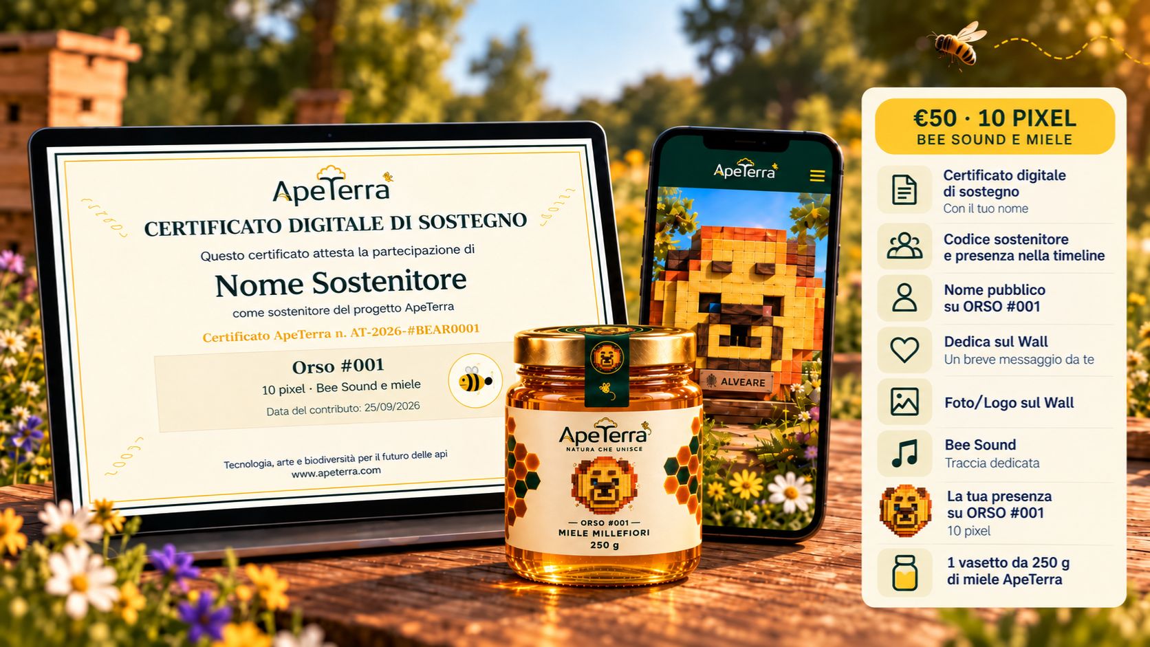 10 pixels · Bee Sound and honey