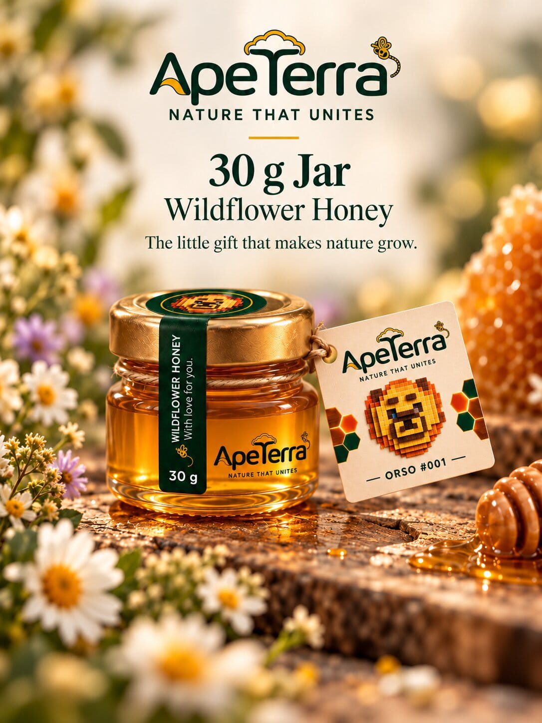 ApeTerra 30 g jar of wildflower honey